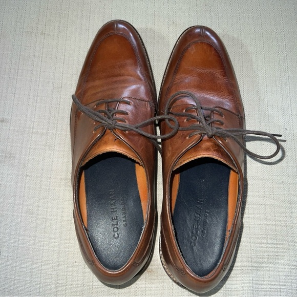 Cole Haan Lenox Hill Men’s 9M Split Toe Oxford Tan Leather Dress Shoes C11629 - Picture 10 of 11